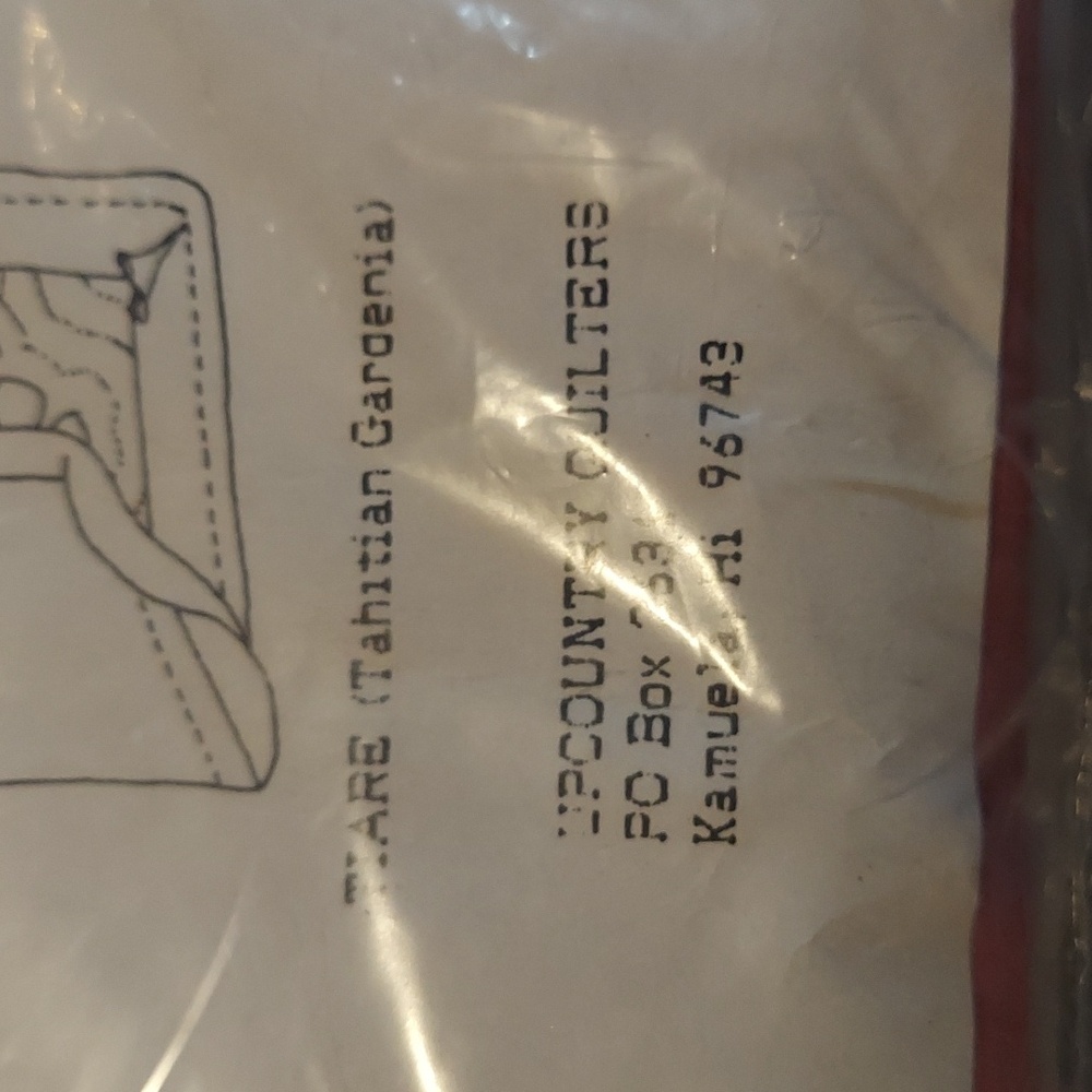 Vintage Gardenia Patch Needle Art Hawaiian Quilt Pillow Kit Sealed Package 1989 - Picture 3 of 4